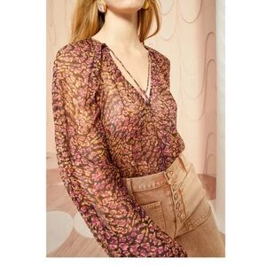 NWT Ulla Johnson Silk Printed Blouse